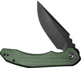 Civivi Bluetick Linerlock Knife Green Micarta Handle EDC Ready Drop Point Pocket Clip by Civivi