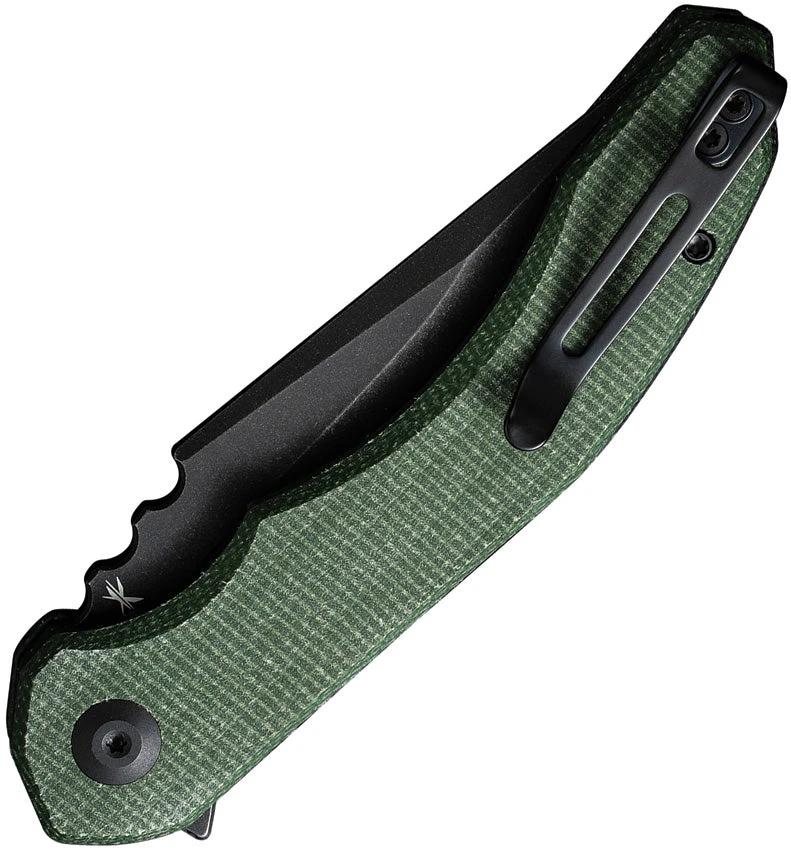 Civivi Bluetick Linerlock Knife Green Micarta Handle EDC Ready Drop Point Pocket Clip by Civivi