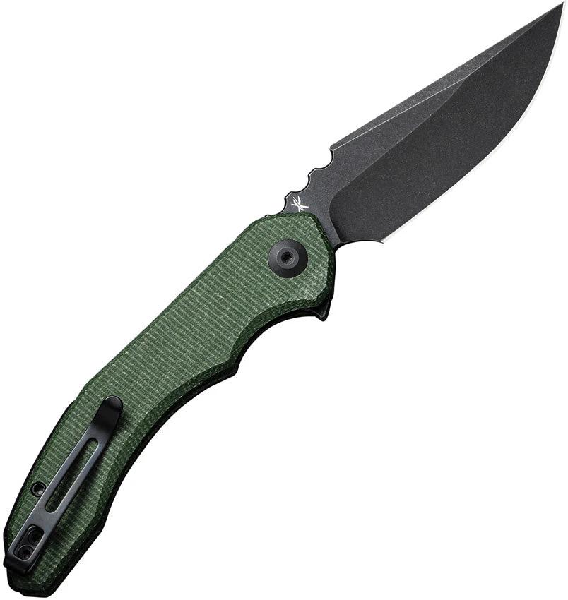 Civivi Bluetick Linerlock Knife Green Micarta Handle EDC Ready Drop Point Pocket Clip by Civivi