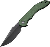Civivi Bluetick Linerlock Knife Green Micarta Handle EDC Ready Drop Point Pocket Clip by Civivi