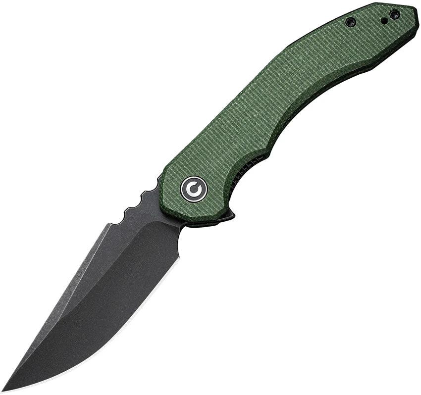 Civivi Bluetick Linerlock Knife Green Micarta Handle EDC Ready Drop Point Pocket Clip by Civivi