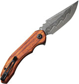 Civivi Bluetick Linerlock Knife with Damascus Blade Wood Handle Premium EDC Compact by Civivi