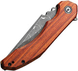 Civivi Bluetick Linerlock Knife with Damascus Blade Wood Handle Premium EDC Compact by Civivi
