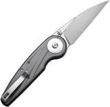 Civivi Starflare Button Lock Knife 3.38in Satin Nitro V Blade Gray Aluminum Handle EDC Enthusiasts by Civivi