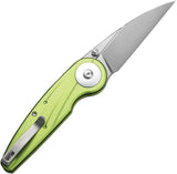 Civivi Starflare Button Lock Knife Lime Aluminum Handle 3.38in Nitro V Satin Blade EDC by Civivi