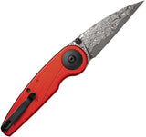 Civivi Starflare Button Lock Folding Knife With Red Aluminum Handle And Damascus Blade For EDC Enthusiasts by Civivi