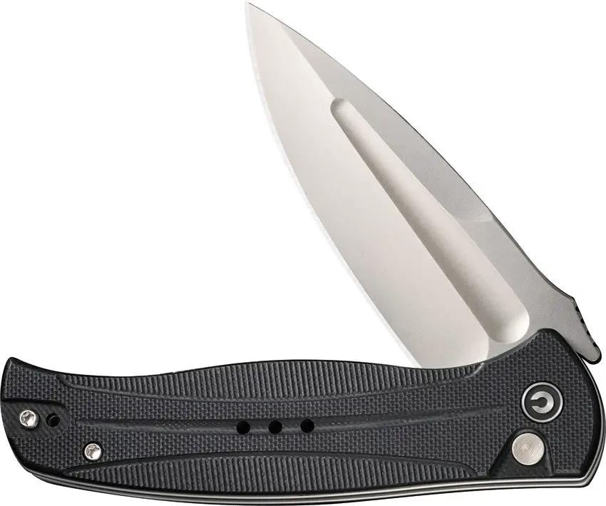 Civivi Incindie Button Lock SW Knife Stonewash Finish Black G10 Handle 14C28N Spear Point EDC Essential by Civivi