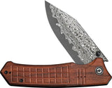 Civivi Tacticorix Linerlock Wood Knife With Damascus Clip Point Blade Durable EDC Ready by Civivi