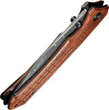 Civivi Tacticorix Linerlock Wood Knife With Damascus Clip Point Blade Durable EDC Ready by Civivi