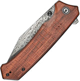 Civivi Tacticorix Linerlock Wood Knife With Damascus Clip Point Blade Durable EDC Ready by Civivi