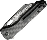 Civivi Nugz Linerlock Folding Knife CF Damascus Blade G10 Carbon Fiber Handle For EDC Enthusiasts by Civivi