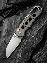 Civivi Pragma Button Lock Knife Nitro V Wharncliffe Blade Gray Aluminum EDC Ready by Civivi