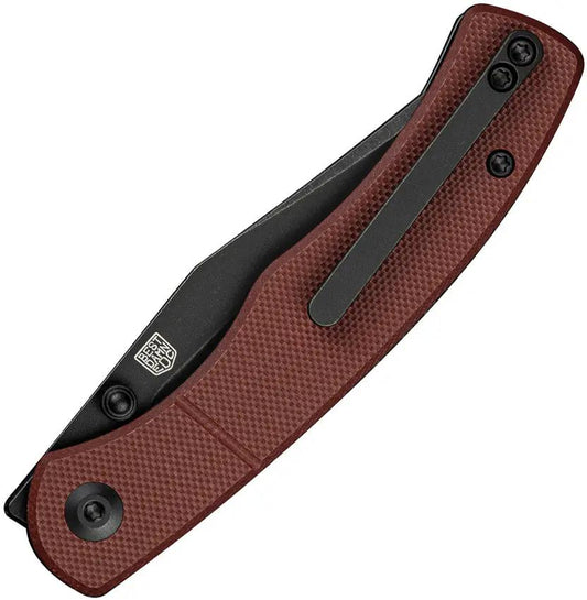 Civivi Clingman Linerlock Knife Burgundy G10 Handle Nitro V Clip Point Blade EDC Ready by Civivi