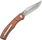 Civivi Clingman Linerlock Knife Brown Micarta Handle 3In Nitro V Blade EDC Ready with Pocket Clip and Kydex Sheath by Civivi