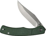 Civivi Clingman Linerlock Knife With Nitro V Blade Green Canvas Micarta Handle For EDC Enthusiasts by Civivi