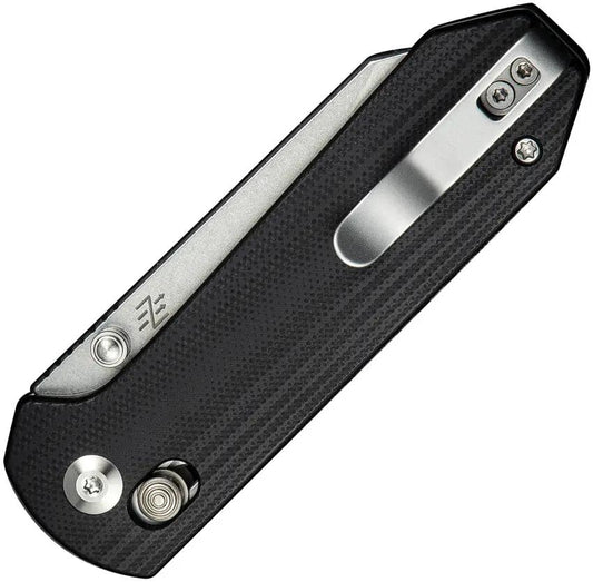 Civivi Yonder Crossbar Lock Knife With 2.88in 14C28N Blade Stonewashed Finish Black G10 Pocket Clip EDC by Civivi