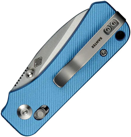 Civivi Baby Banter 2 Crossbar Lock Knife For EDC Enthusiasts, 2.38in Satin Nitro V Drop Point, Blue Aluminum Handle by Civivi