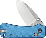 Civivi Baby Banter 2 Crossbar Lock Knife For EDC Enthusiasts, 2.38in Satin Nitro V Drop Point, Blue Aluminum Handle by Civivi