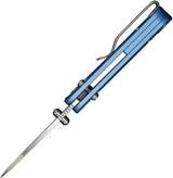 Civivi Baby Banter 2 Crossbar Lock Knife For EDC Enthusiasts, 2.38in Satin Nitro V Drop Point, Blue Aluminum Handle by Civivi
