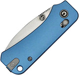 Civivi Baby Banter 2 Crossbar Lock Knife For EDC Enthusiasts, 2.38in Satin Nitro V Drop Point, Blue Aluminum Handle by Civivi