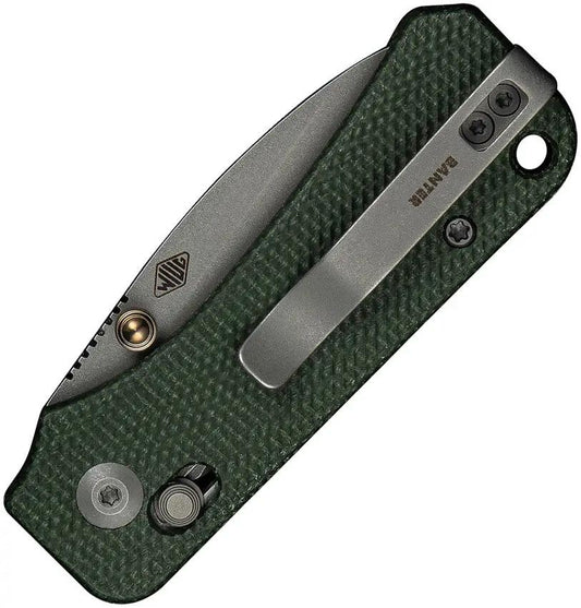 Civivi Baby Banter 2 Crossbar Lock EDC Knife With Nitro V Steel 3.25 Inch Drop Point Green Canvas Micarta by Civivi