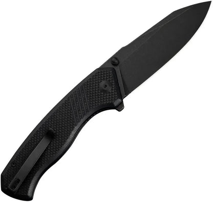 Civivi Placoid Linerlock Folding Knife With Black G10 Handle Three Seven Five Inch Clip Point Blade In 14C28N Steel EDC by Civivi