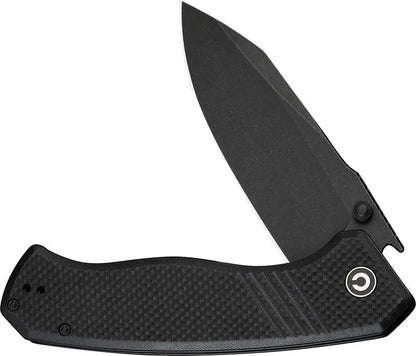 Civivi Placoid Linerlock Folding Knife With Black G10 Handle Three Seven Five Inch Clip Point Blade In 14C28N Steel EDC by Civivi
