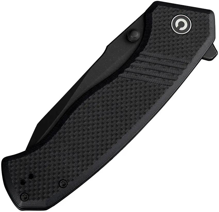 Civivi Placoid Linerlock Folding Knife With Black G10 Handle Three Seven Five Inch Clip Point Blade In 14C28N Steel EDC by Civivi