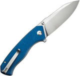 Civivi Placoid Linerlock Knife Blue G10 Handle 5 Inch Closed Satin 14C28N Blade EDC by Civivi