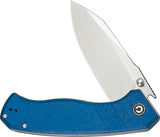 Civivi Placoid Linerlock Knife Blue G10 Handle 5 Inch Closed Satin 14C28N Blade EDC by Civivi