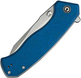 Civivi Placoid Linerlock Knife Blue G10 Handle 5 Inch Closed Satin 14C28N Blade EDC by Civivi