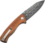 Civivi Placoid Linerlock Damascus Clip Point Wood Handle EDC Knife For Collectors by Civivi