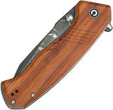 Civivi Placoid Linerlock Damascus Clip Point Wood Handle EDC Knife For Collectors by Civivi