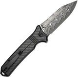 Civivi Neurohaptic Button Lock Damascus EDC Knife With Carbon Fiber Overlay G10 Handle Lanyard Hole by Civivi