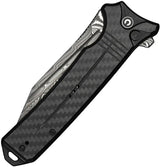 Civivi Neurohaptic Button Lock Damascus EDC Knife With Carbon Fiber Overlay G10 Handle Lanyard Hole by Civivi