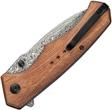 Civivi Photonix Linerlock Folding Knife Damascus Drop Point Wood Handle Premium EDC Enthusiasts by Civivi