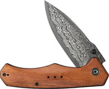 Civivi Photonix Linerlock Folding Knife Damascus Drop Point Wood Handle Premium EDC Enthusiasts by Civivi