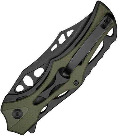 Civivi Biophase Button Lock EDC Knife With Premium Nitro V Steel Clip Point OD Green G10 Overlay by Civivi