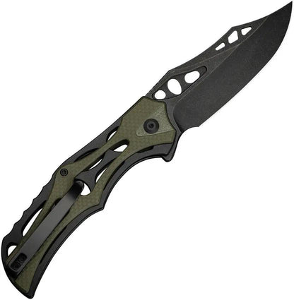 Civivi Biophase Button Lock EDC Knife With Premium Nitro V Steel Clip Point OD Green G10 Overlay by Civivi