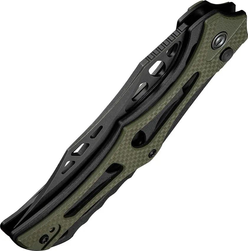 Civivi Biophase Button Lock EDC Knife With Premium Nitro V Steel Clip Point OD Green G10 Overlay by Civivi