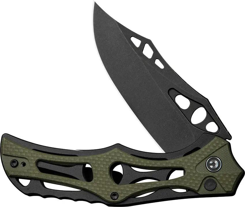 Civivi Biophase Button Lock EDC Knife With Premium Nitro V Steel Clip Point OD Green G10 Overlay by Civivi