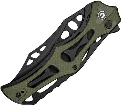 Civivi Biophase Button Lock EDC Knife With Premium Nitro V Steel Clip Point OD Green G10 Overlay by Civivi