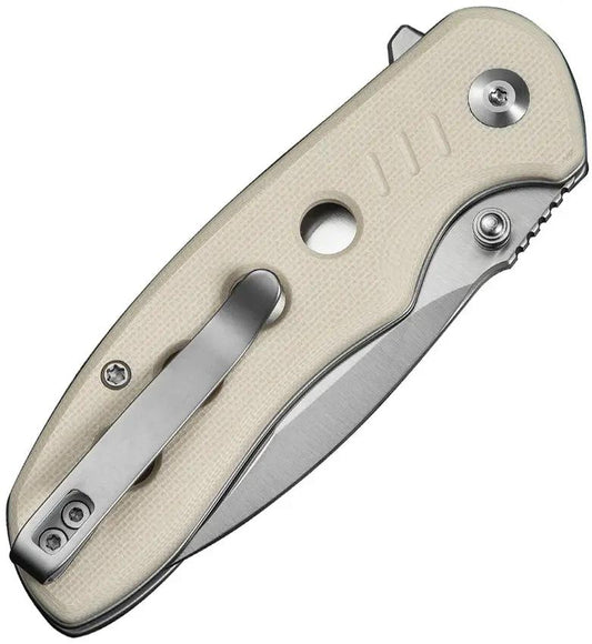 Civivi Triptych Button Lock Premium Folding Knife Ivory G10 Handle 14C28N Sandvik Satin Blade 3in EDC by Civivi