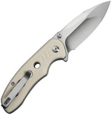 Civivi Triptych Button Lock Premium Folding Knife Ivory G10 Handle 14C28N Sandvik Satin Blade 3in EDC by Civivi
