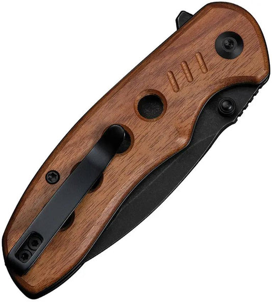 Civivi Triptych Button Lock Folding Knife 3in Blade With Brown Wood Handle Premium EDC Ready Case by Civivi