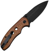 Civivi Triptych Button Lock Folding Knife 3in Blade With Brown Wood Handle Premium EDC Ready Case by Civivi