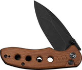 Civivi Triptych Button Lock Folding Knife 3in Blade With Brown Wood Handle Premium EDC Ready Case by Civivi