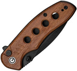 Civivi Triptych Button Lock Folding Knife 3in Blade With Brown Wood Handle Premium EDC Ready Case by Civivi