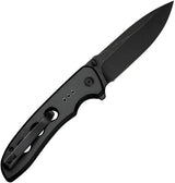 Civivi Hyperpulse Button Lock Folding Knife 3.5in Drop Point Blade Black Aluminum Handle For EDC Enthusiasts by Civivi