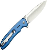Civivi Hyperpulse Button Lock Knife With Blue Aluminum Handle 14C28N Sandvik Blade 4.5in Closed For EDC Enthusiasts by Civivi